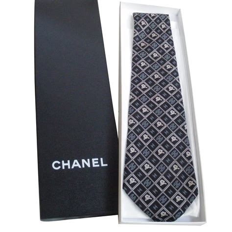 chanel tie box|Chanel silk tie.